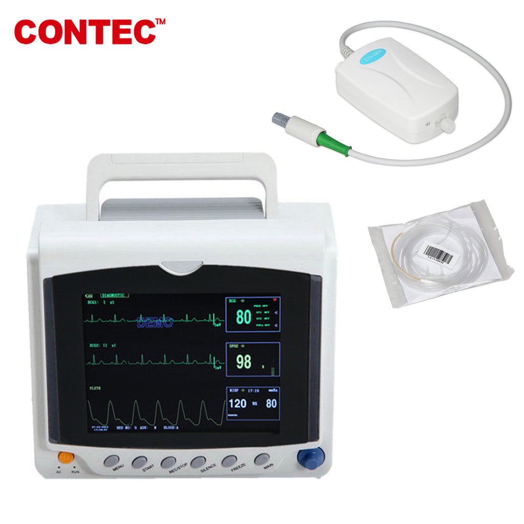 CMS6000C Portable Capnograph Patient Monitor CO2 Vital Signs Monitor 6 parameters+ETCO2 - CONTEC