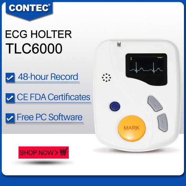 TLC6000 Dynamic 12 Channel 48 hours ECG/EKG Holter Recorder Systems Monitor Software Analyzer - CONTEC