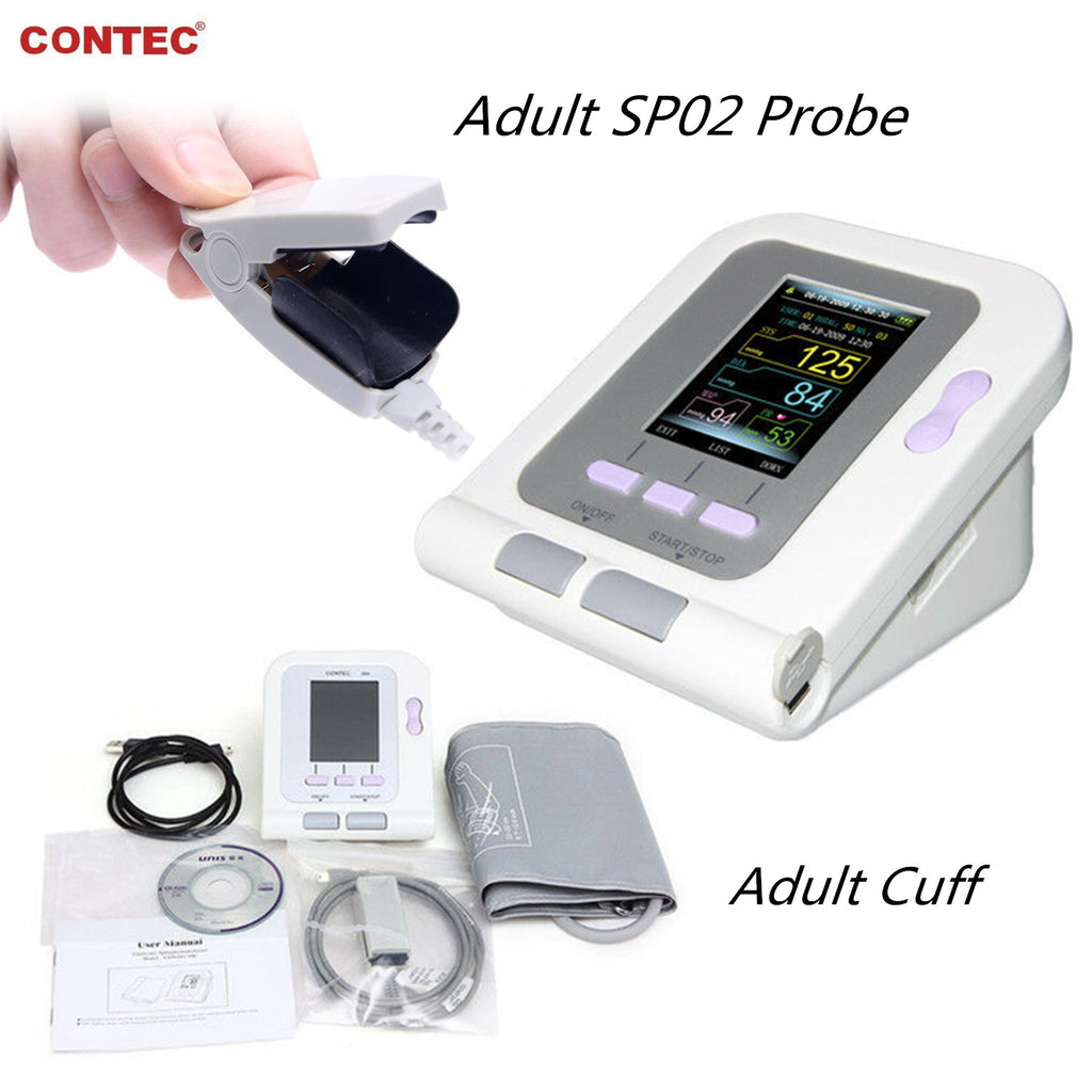 FDA CE Contec08A Digital Blood Pressure Monitor Upper Arm NIBP spo2+Software+Adult probe CONTEC - CONTEC