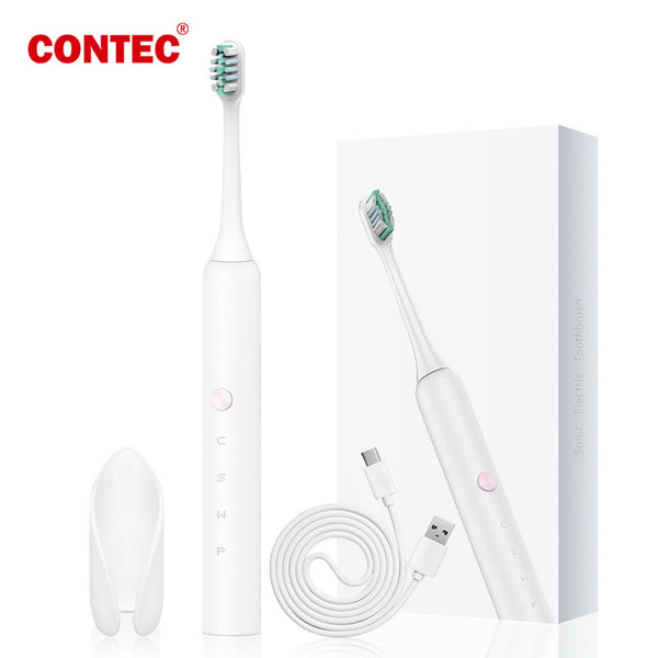 CONTEC S1 Slim electric toothbrush Mini Waterproof Adult Rechargeable automatic touch key - CONTEC